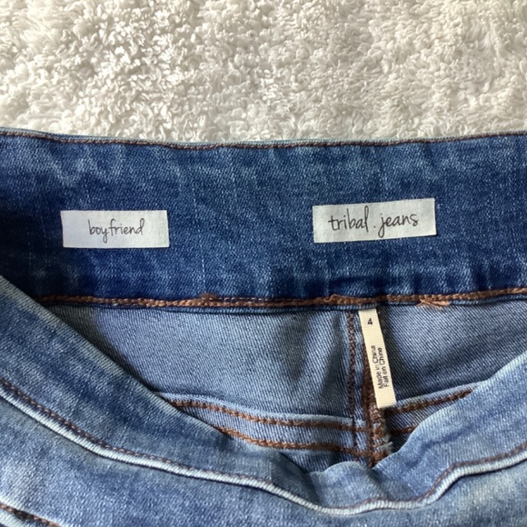 Tribal Pull On Boyfriend Jeans - Picture 3 of 6